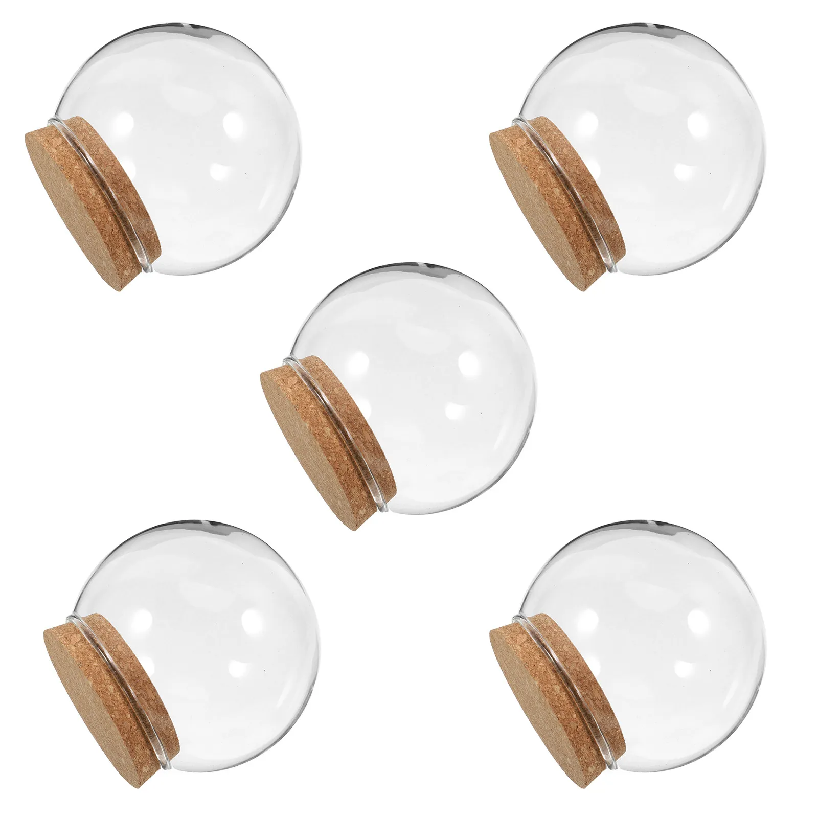 

5 шт. прозрачных стеклянных колпаков-куполов φ10см для стабилизированных цветов, декоративных ваз и микроландшафтов, креативный настольный декор
