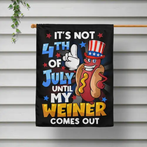 Hotdog 4th Of July For Men Women American Funny Garden Flag