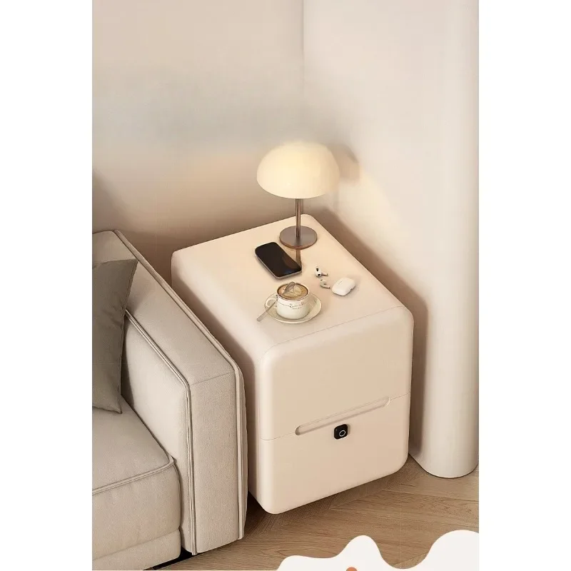 

Sofa side cabinet rechargeable ultra-narrow crack edge few solid wood living