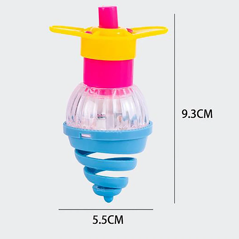 Innovative Medium Size Spring Gyro Luminous Toy Flashing Ground Gyroscope  Prop With Launcher Children Gifts