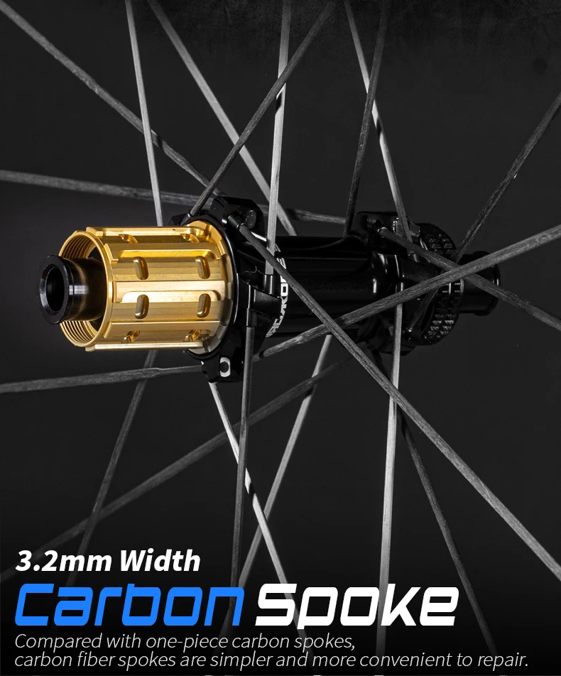 KORE CYCLONE Carbon-Speichenlaufradsatz-50mm-T1000 Carbon-Felgen 36T/60T Ratchet-Nabe XDR/HG 700C Design für ultraleichte Straßenrennen – Detail 4