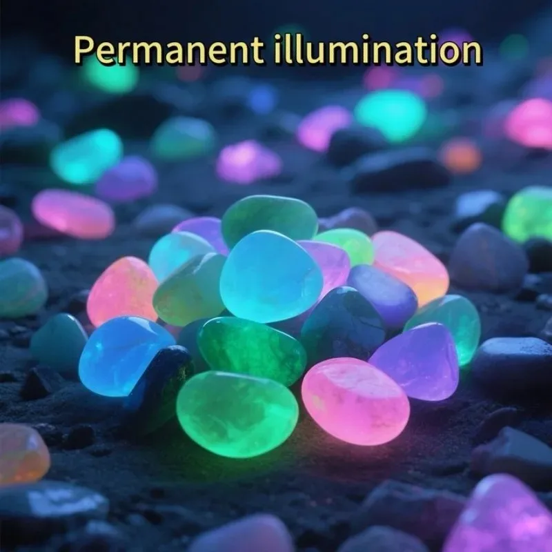 الأحجار المضيئة في الهواء الطلق تتوهج في الحديقة المظلمة الحصى خزان الأسماك الديكور حصاة الصخور حوض السمك مزيج اللون البستنة