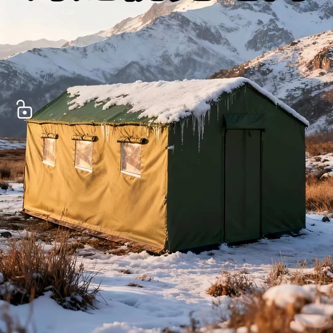 

Hot-selling Christmas Winter Tent Canvas Russian-style Tent Cotton Warm Double-layer Army Green Snow-proof Camping Tent Ex-facto