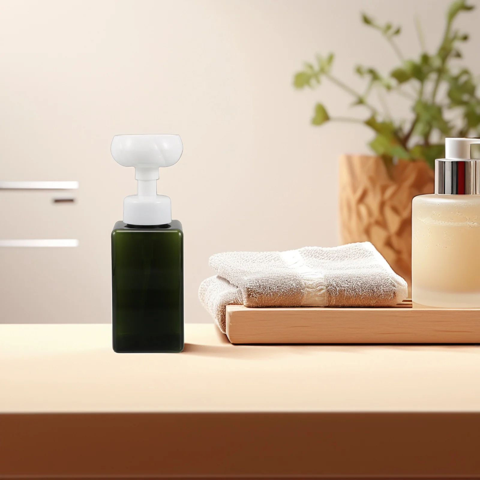 

Refillable Flower Mousse Foam Bottle Hand Soap Dispenser Portable Foaming Pump for Bathroom Kitchen Travel Facial Cleanser