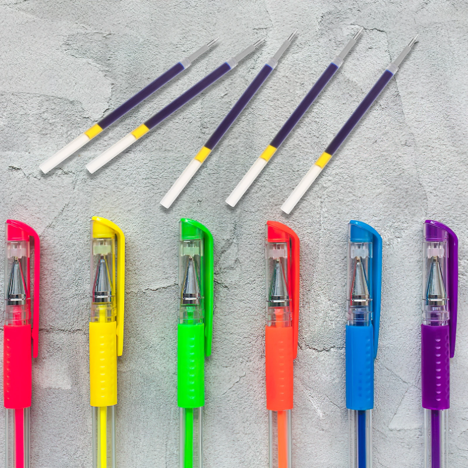 60 Pcs Refill Refillable Pen Refills Gel Replacement Neutral for Pens Pp Colored