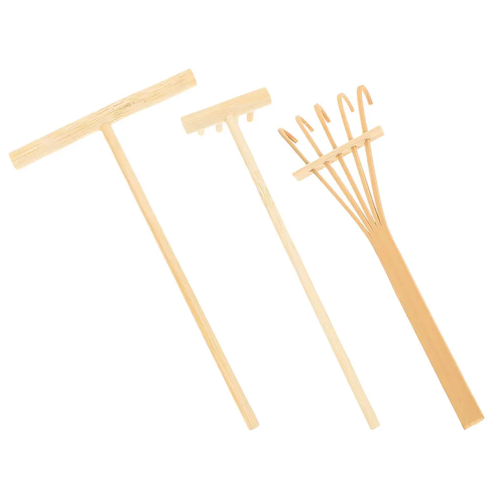 1 set 1 set di strumenti per rastrello mini rastrelli per giardino Zen decorazione della tavola di sabbia sandbox rastrello in miniatura accessori da giardino