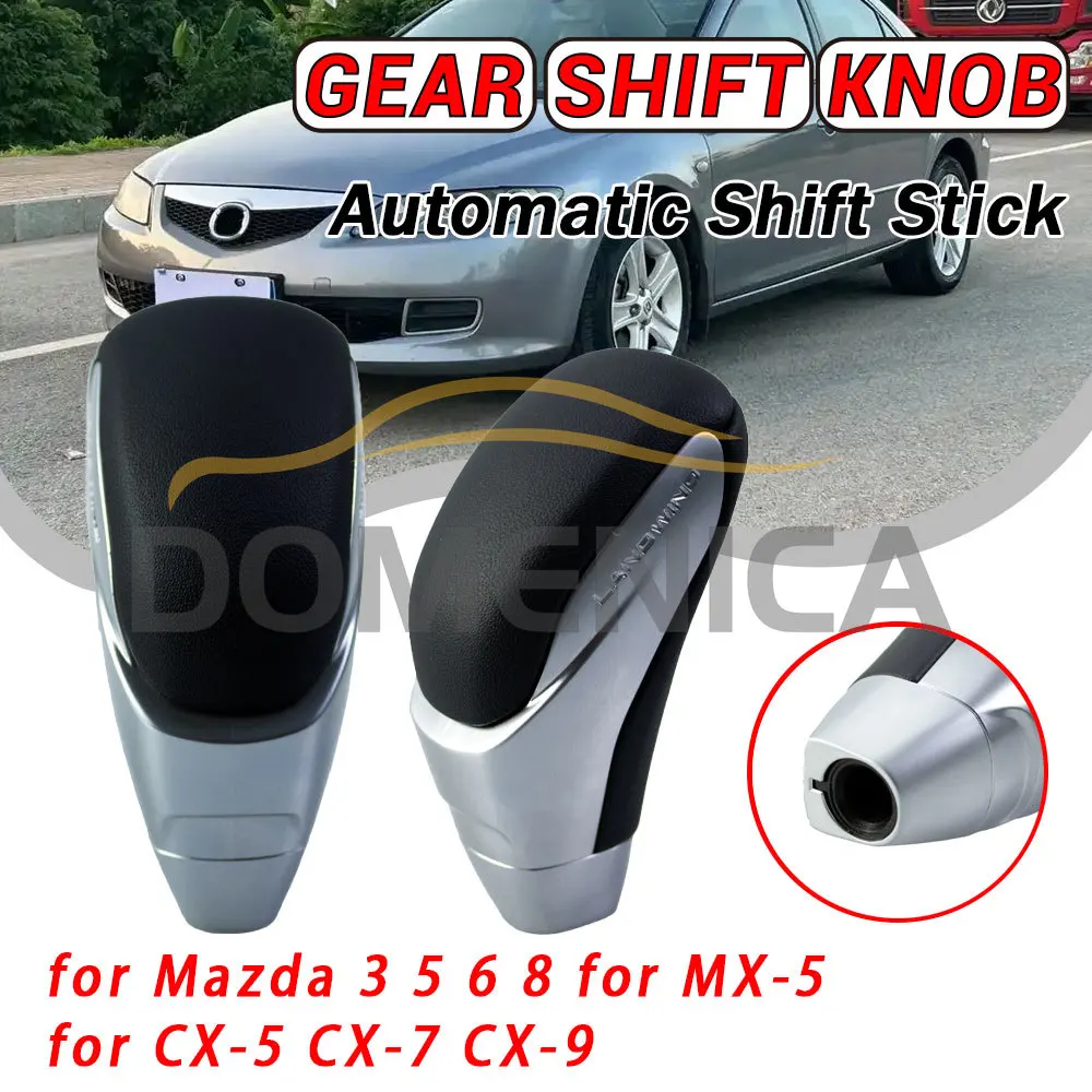 1 PCS Automatic Car Gearbox Handles Gear Shift Knob Stick Lever Head Mazda 3 5 6 8 MX-5 CX-5 CX-7 CX-9 Suzuki BK Genuine Leather