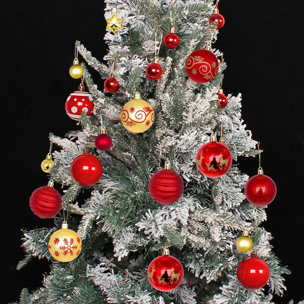 Christmas Balls Decorations Christmas Tree Ornaments 44Pcs 3/6CM Christmas Ball Hanging Pendants Home Party Decor 2025 New Year