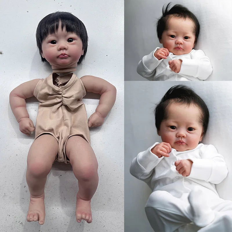 ทารกแรกเกิดตุ๊กตา Lali ชุดเหมือนจริงประกอบ DIY ทาสีแล้วตุ๊กตาชิ้นส่วนที่มีรากมือ-ผม