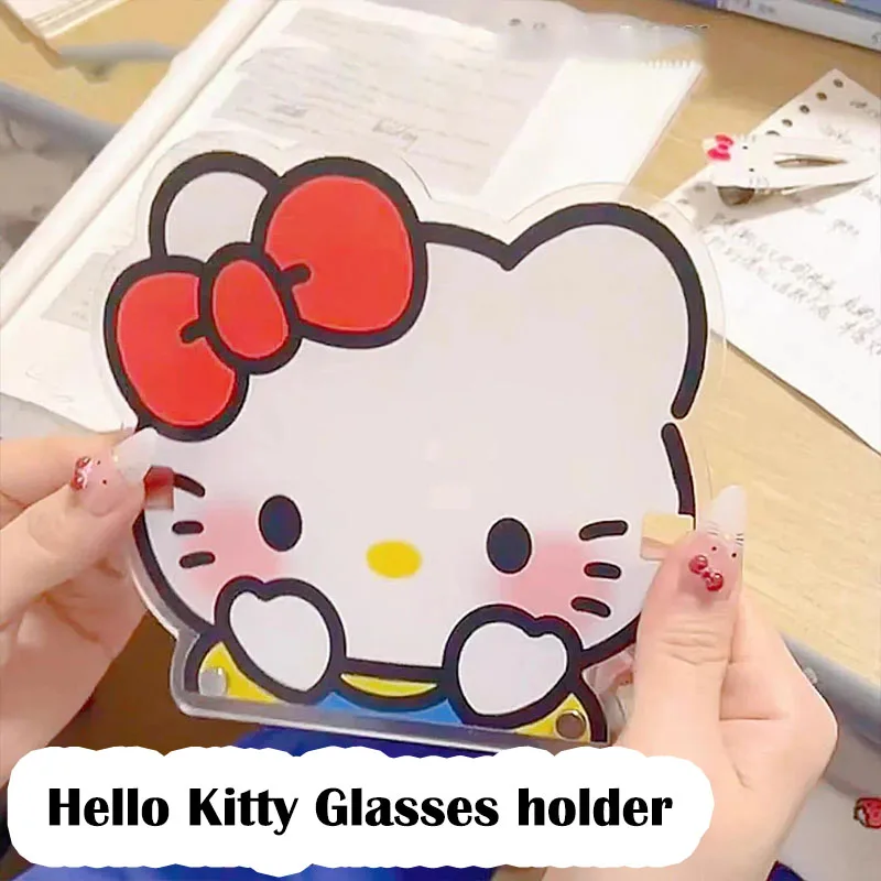 

Hello Kitty Acrylic Glasses Display Stand Desktop Eyeglasses Holder Cute Sunglasses Storage Organizer for Clips Kawaii Gift