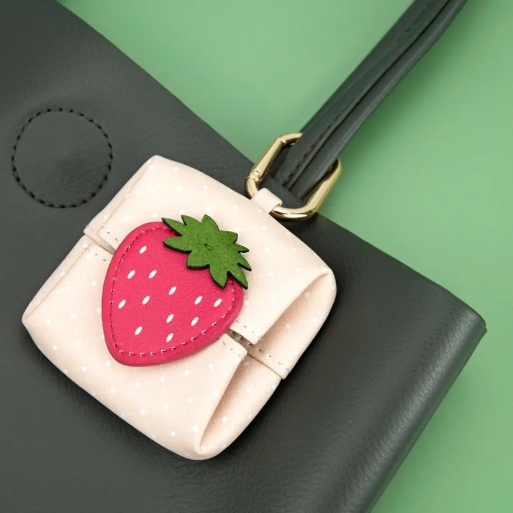 Portable Cute Leather Earphone Bag Korean Style Avocado Mini Lipstick Bag Keychain Multipurpose Fruit Coin Purse Girls