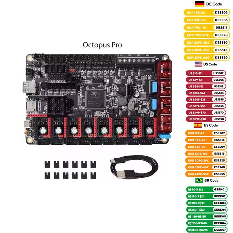 BIGTREETECH Octopus Pro V1.0/1 BTT Motherboard Klipper 3D Printer Accessories TMC2209 TMC5160 Pro Ender 3 Upgard Voron 2.4 Board