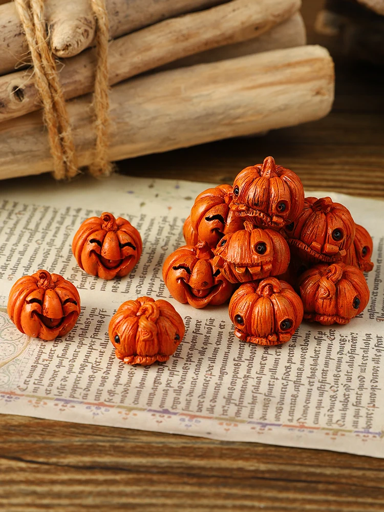 

Декоративная фигурка тыквы на Хэллоуин, украшение для детской комнаты, креативный американский стиль, из смолы, ручной работы, подарок