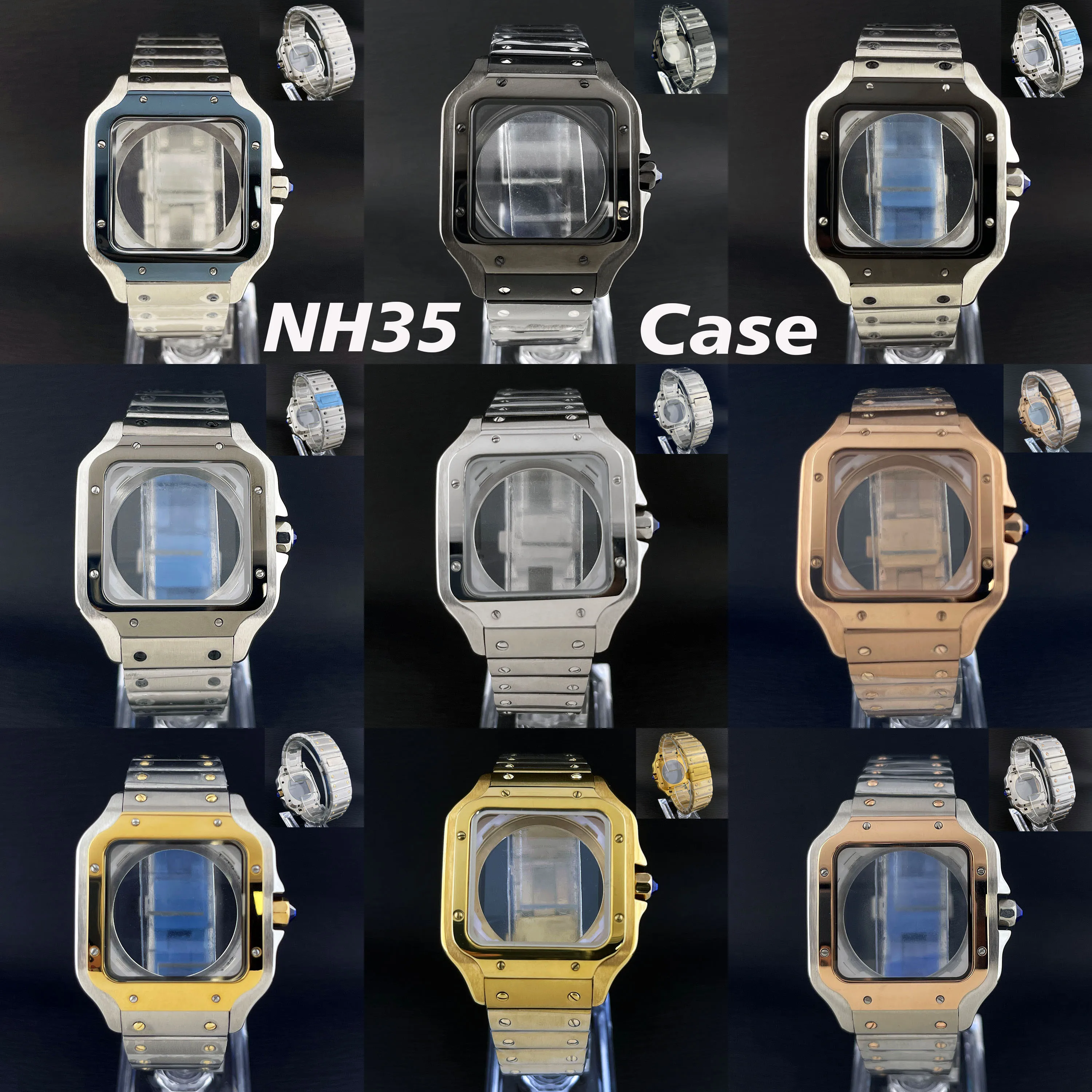 

Корпус NH35 Циферблат NH35 Квадратный циферблат Roma Dial Корпус для часов Складная пряжка Квадратный корпус подходит для механизма NH35 NH36 Аксессуары для часов