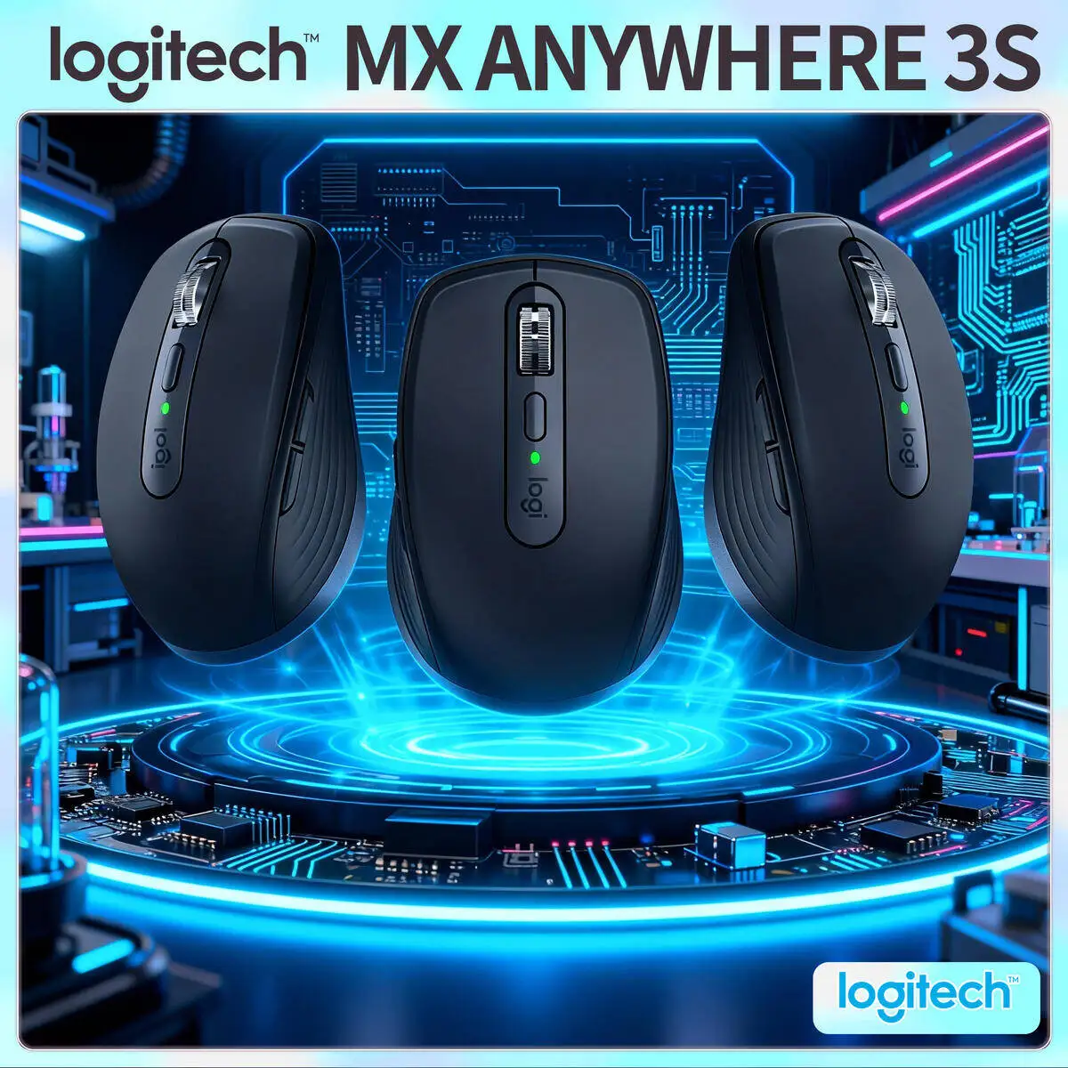

Compact Logitech MX Anywhere 3S Wireless Mouse Fast Scrolling for Business Office Gaming Home
