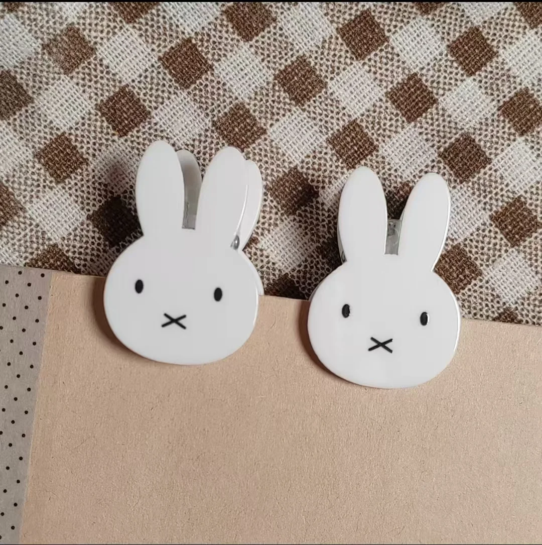 Miffy Cartoon Hair Clip Cute Miffy Hair Clip PP Clip Girl's Bangs Clip Book Note Clip Accessory Gift Toys for Girl
