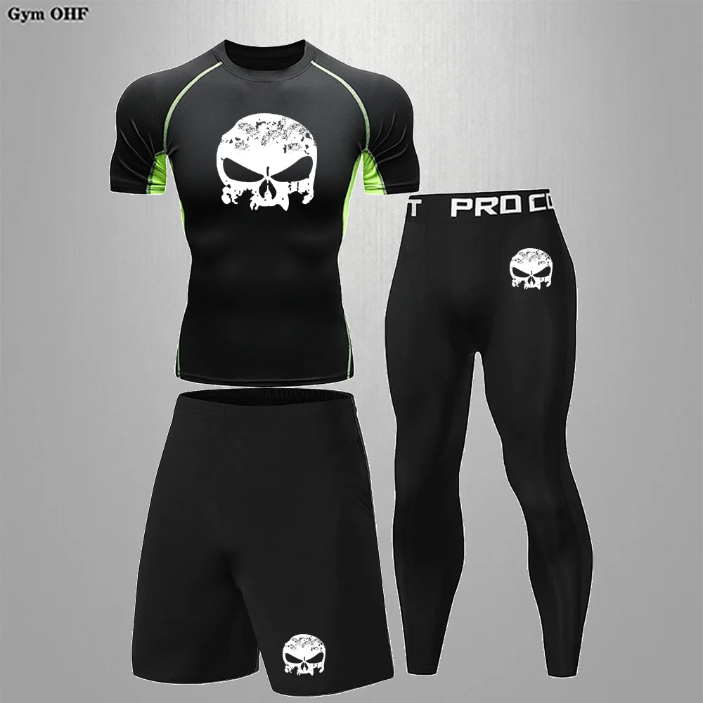 

Children's Rashguard jiu jitsu Kickboxing Skull Tracksuit Compression Suit Boxing Jerseys Gym Jogging Training Kids Sportswear