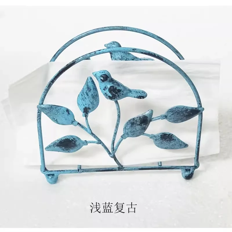 American Country Style Iron Bird Napkin Rack Paper Towel Storage Rack Retro Creative Home Restaurant Hotel Decoration