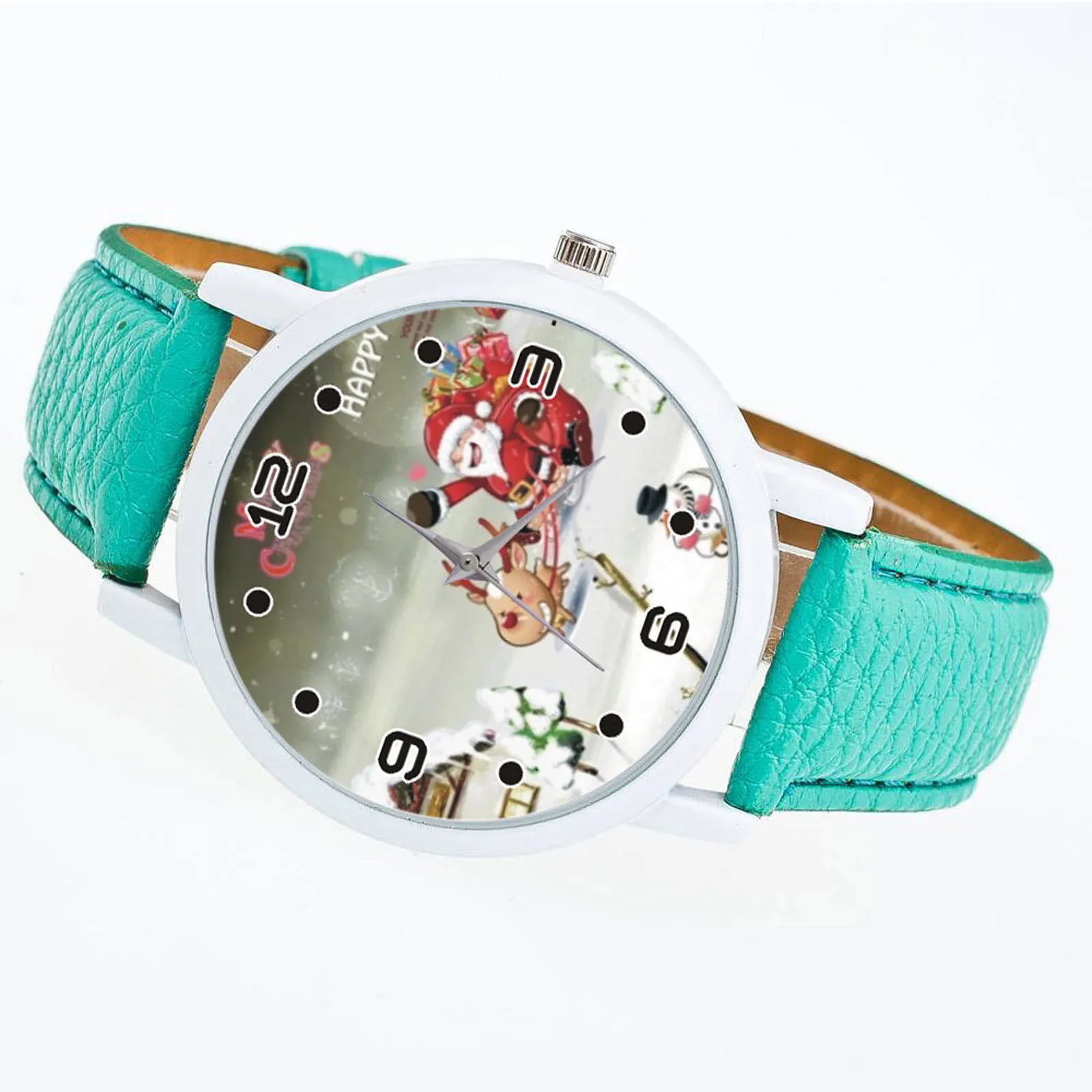 Kinderhorloge Kinderen Kerstcadeau Cartoon Print Schattige Polshorloge Lederen Band Casual Quartz Horloge Relojes Infantiles