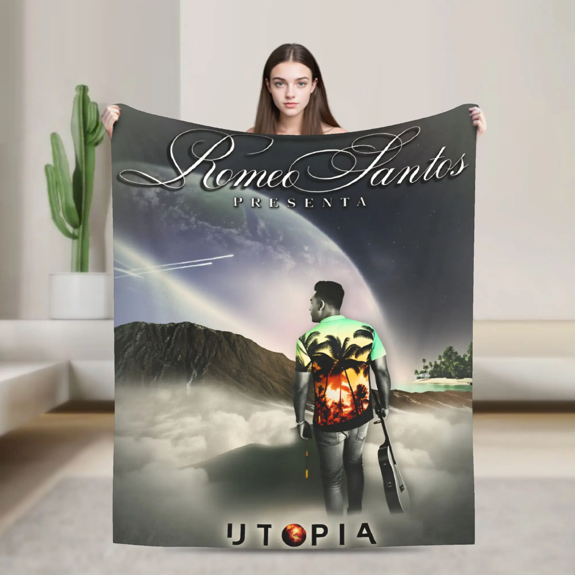 Latin Singer R-romeo Santos  Warm Soft Blanket  Kids Adult Plush Throw Blanket Print Bedroom Flannel Bedspread Sofa Bed Cover