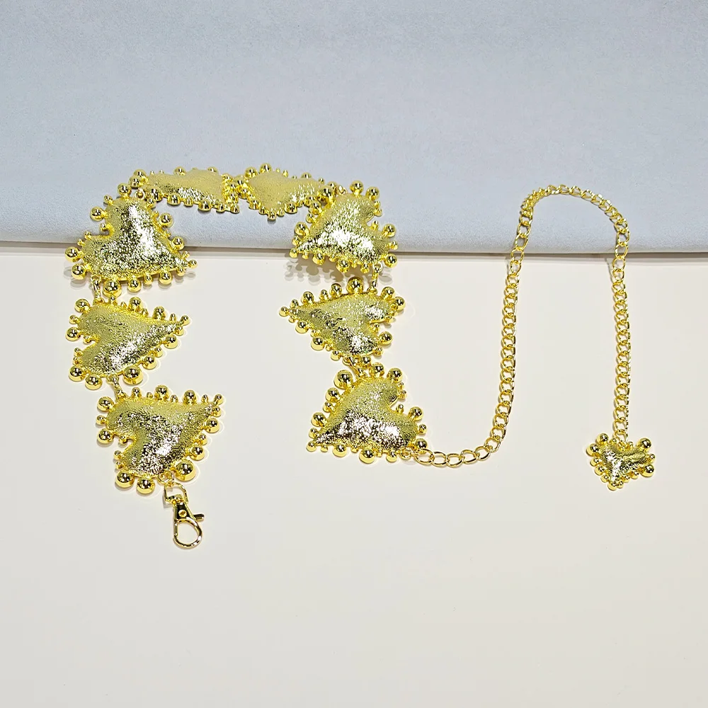 Gothic Metal Texture Large Heavy Love Heart Shaped Waist Chain for Women Personalized Adjustable Waist Chain Accessories Punk