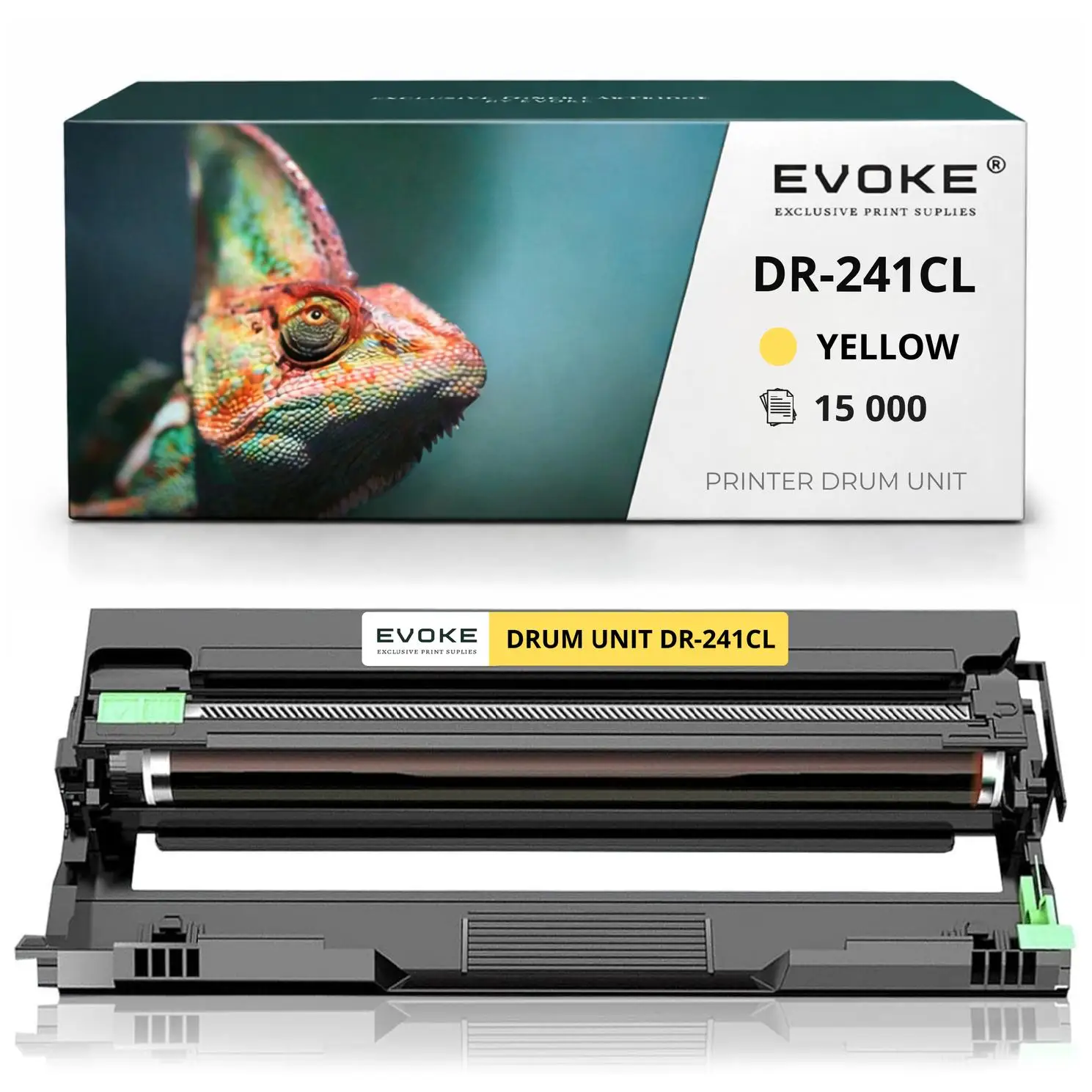 Evoke Compatibele Trommel voor Brother Dr-241Cl Dr241Cl Geel 15000 Pagina's Hl-3140Cw 3150Cdw/3170Cdw Mfc-9140Cdn