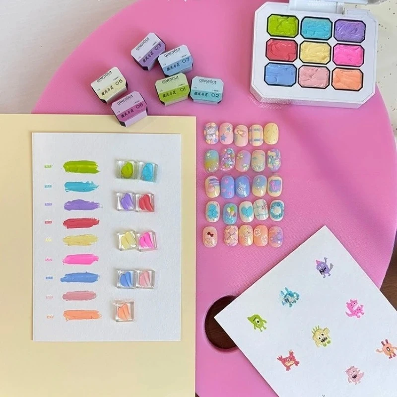 

9Grids Oil Painting Gel Manicure Art Decorate Design DIY High Saturation Painted Carved Nail Art 3D Drawing Texture Gel Varnish