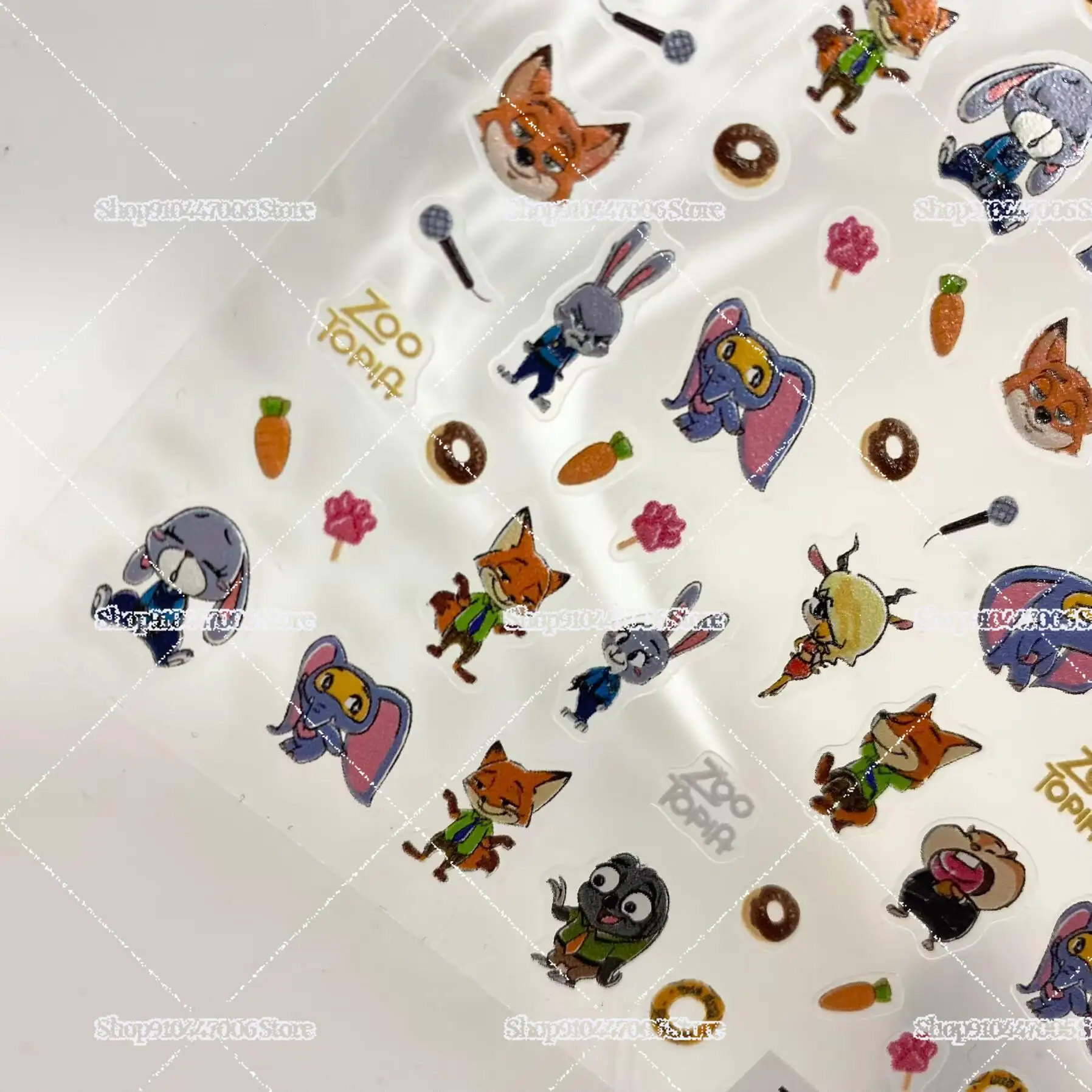 สติกเกอร์ติดเล็บลายการ์ตูนน่ารักจากเรื่อง Zootopia 2 Rise of The Non-Mammalians ลายนูน จูดี้ นิค สำหรับตกแต่งเล็บ DIY ของขวัญ