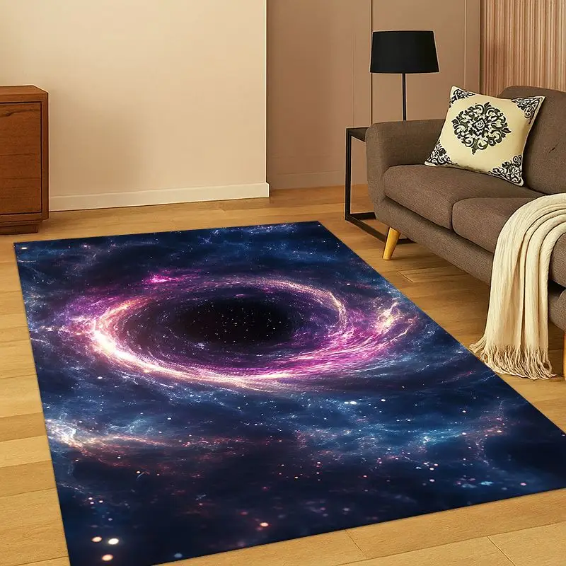 Universe Milky Way Space Stars Galaxy Earth Carpet Rug for Bedroom Living Room Sofa Doormat Home Decor,Kid Area Rug Non-slip
