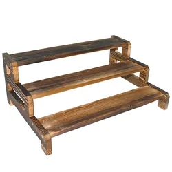 3 Tier Wooden Cupcake Display Riser Stand Perfume Makeup Holder For Kitchen Living Room Spice Plant Dessert Craft Display Shelf