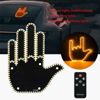 Flip Off Finger Light with Remote Car Guys Gift Truck Car Led Sign LED Hand Gesture Light Up Hand For Car Window