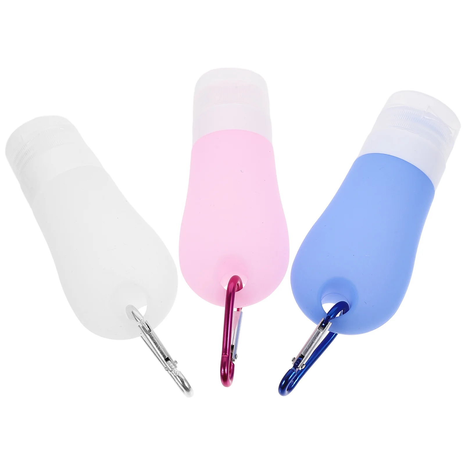 

1Set Silicone Travel Bottles Refillable Portable Leakproof Dispenser Set Includes 3 Bottles Bag 3 Keychains for Travel
