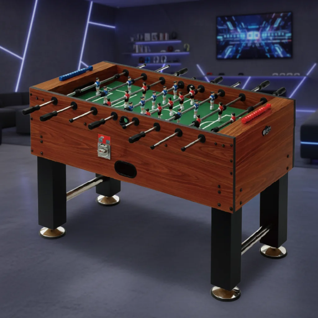 

Hot Sale Indoor Football Machine MDF 1.4m Large Adult Customizable Table Football Table Classic Black Entertainment