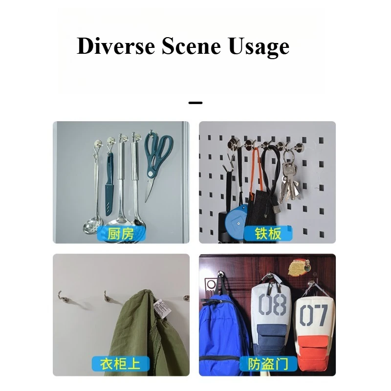 Magnetic attraction hook, non-punching strong load-bearing magnet hook after entering the door, magnetic strong magnet hook