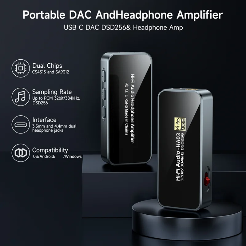 High Quality-HIFI Decoding Headphone Amplifier BJ10 Portable USB HIFI DAC Dual Jack High Gain