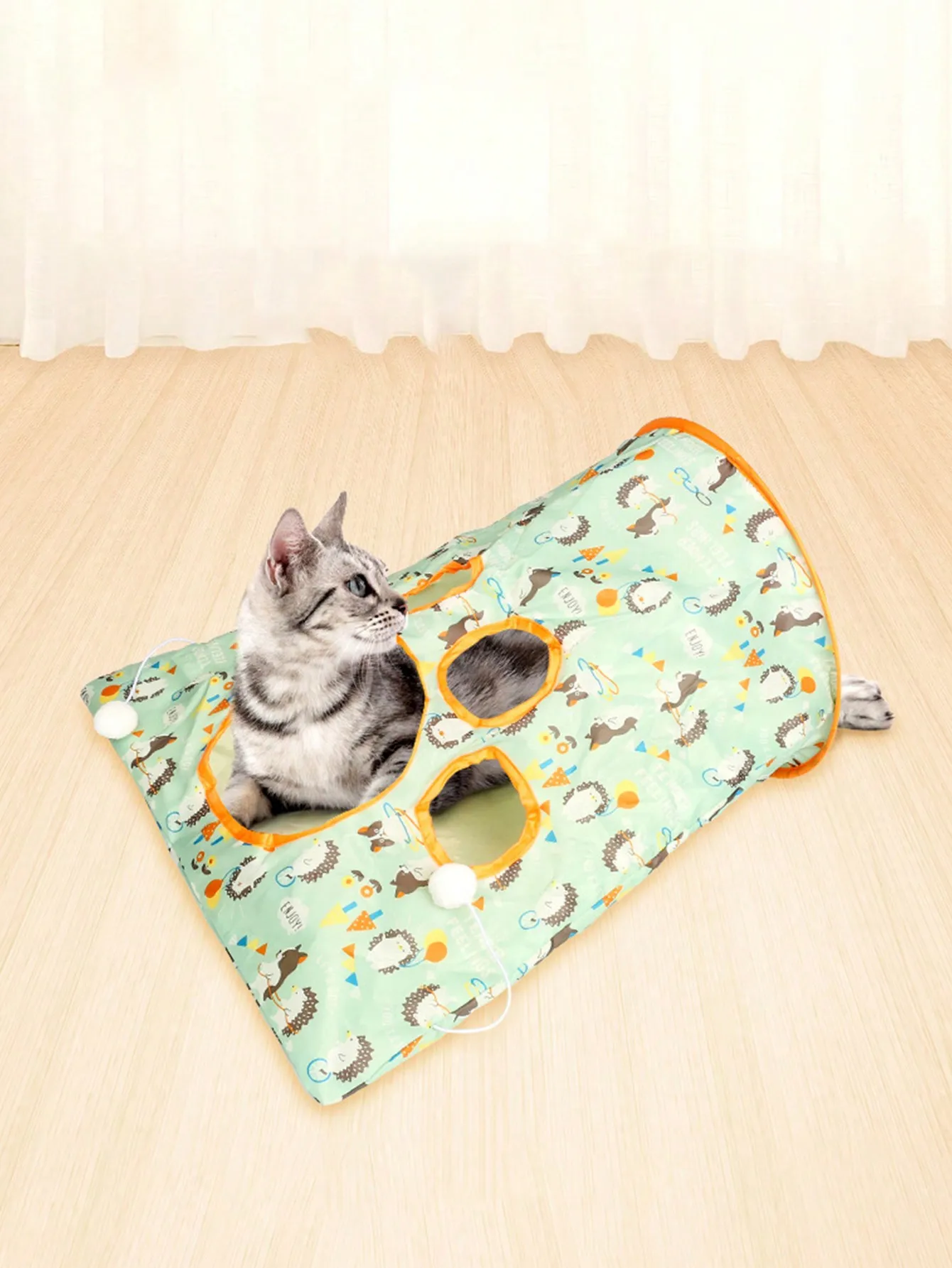 1PC Foldable Cat Tunnel With Noisy Paper, Rolling Ground Dragon, Zhiyi Cat Toy, Cat Diamond Bag Interactive Cat Tunnel Toy