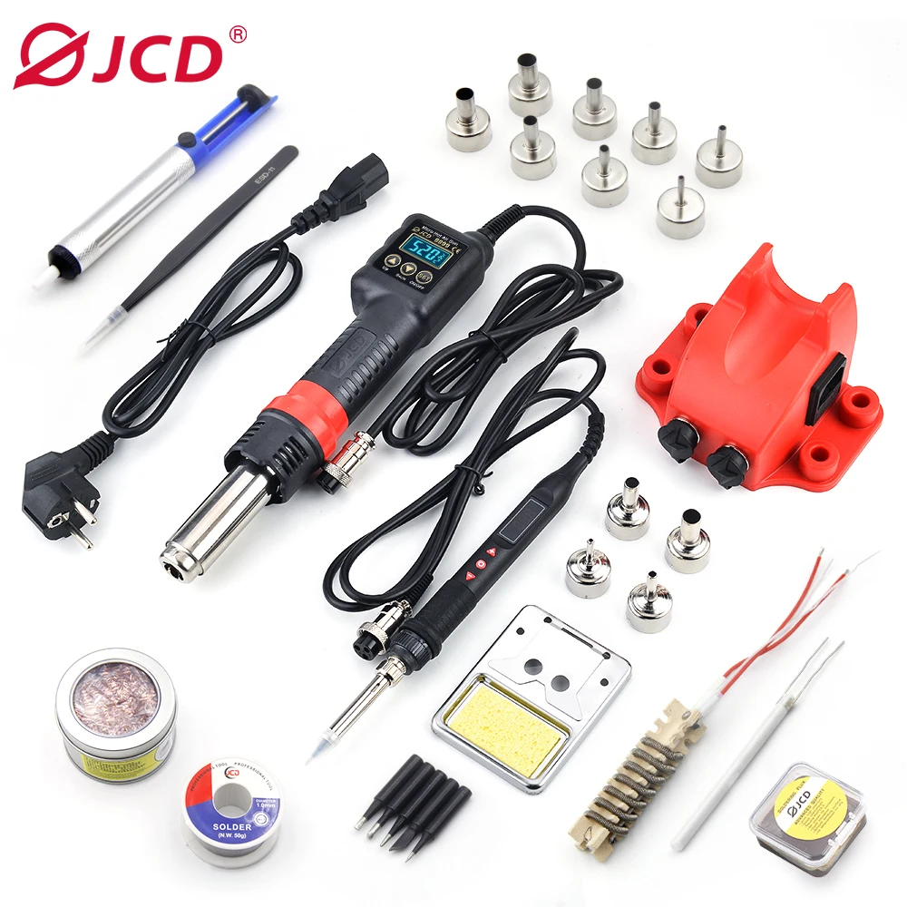 JCD 8899 Soldering Station LCD Digital Display 2 in 1 750W Hot Air Gun Rework Welding Station BGA SMD IC Welding Repair Tools