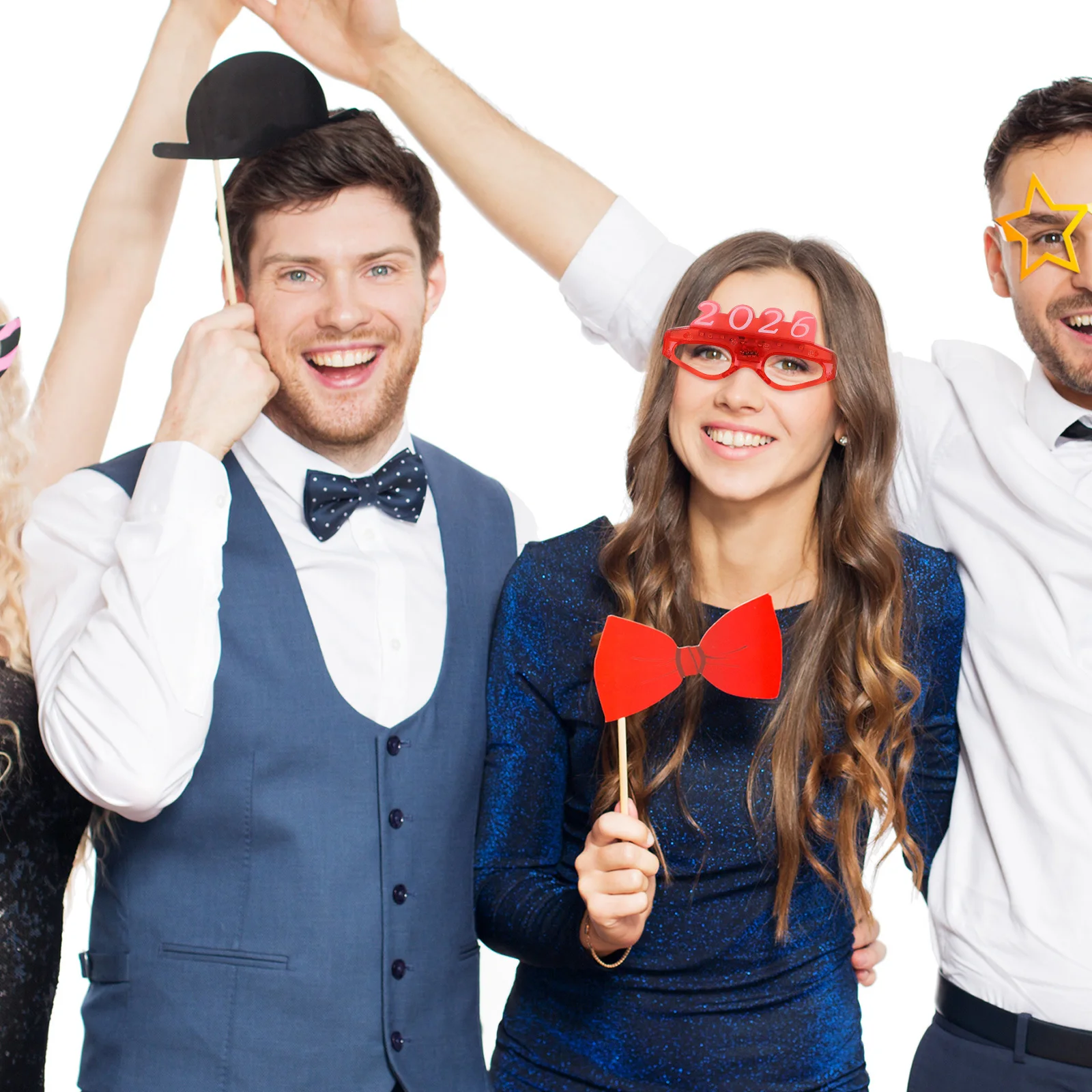 

8pcs Glow In The Dark Glasses Led Light Up Party Eyewear Replaceable Batteries For 2026 New Year Festival Carnival Adult Party