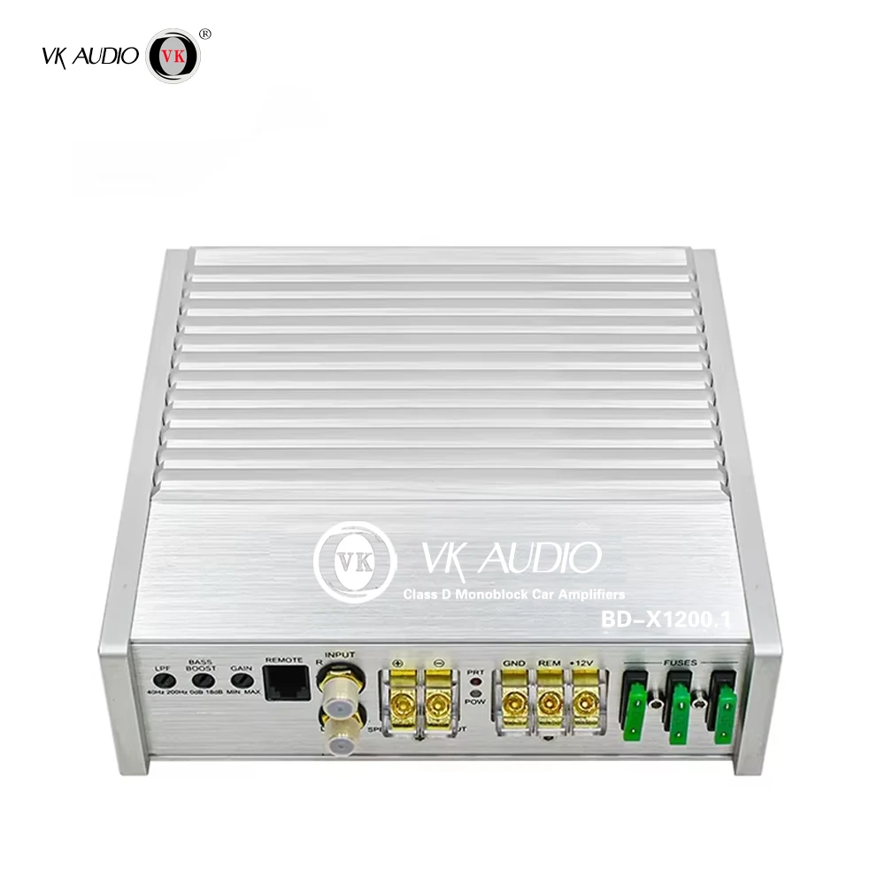 Wholesale 1200W Class D 1 Digital Car Amplifier X1200.1 Super High Power Aluminium Monoblock Built-in DSP Bluetooth/MP3/HD Radio