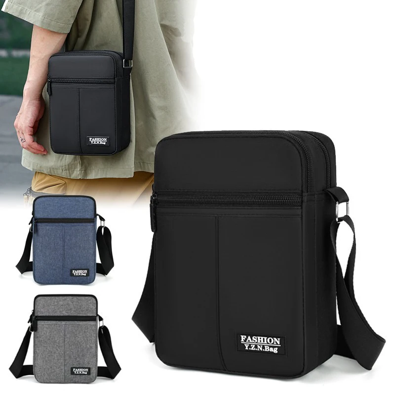 

Mens Vertical Style Crossbody Bag Oxford Fabric Work Shoulder Bag with Carry Handle Practical Business Casual Daily Use Bag