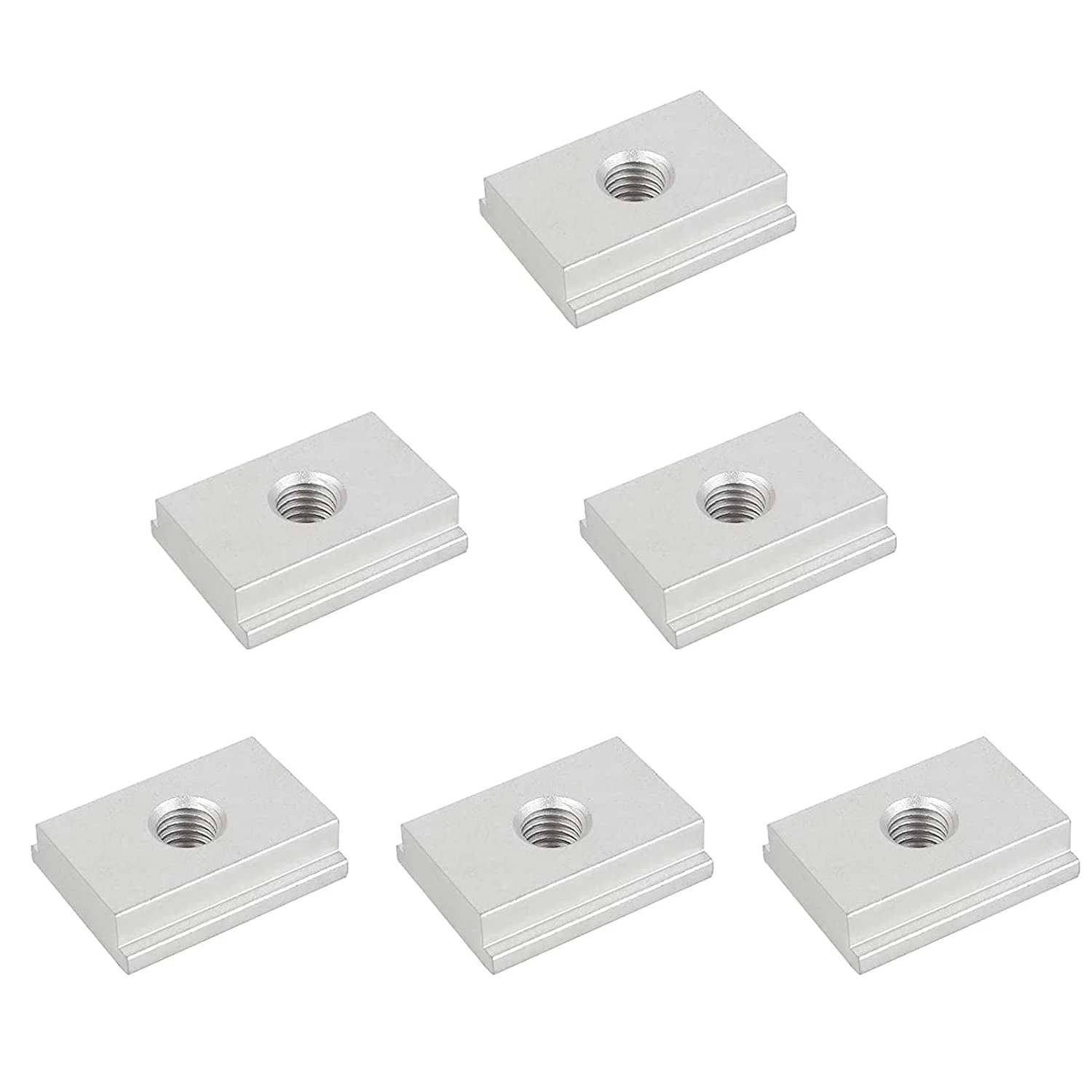 Rail en T Coulissant en Aluminium pour Fixation de Fente de Meuble, M6, 6 Pièces