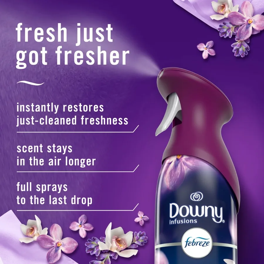 8.1oz Downy Infusions Calm Air Mist, Lavender & Vanilla Bean Aerosol Spray, Dye‑Free Phthalate‑Free Home Air Freshener