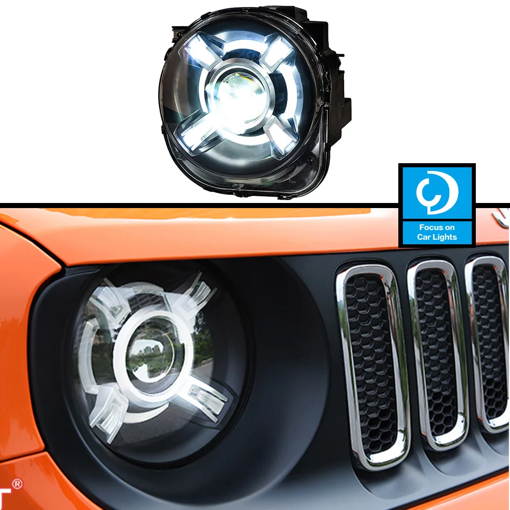 

Car Front Headlight For Jeep Renegade 2015-2018 LED Head Lamp Styling Dynamic Turn Signal Lens Automotive Accessories Assembly