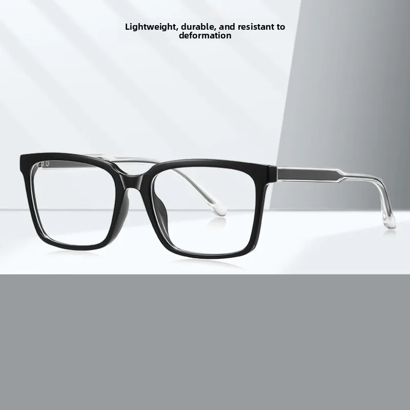 CLLOIO Minimalist Versatile Casual Style Anti Blue Light Men Myopia Glasses TR90 Square Progressive Prescription Reading Glasses