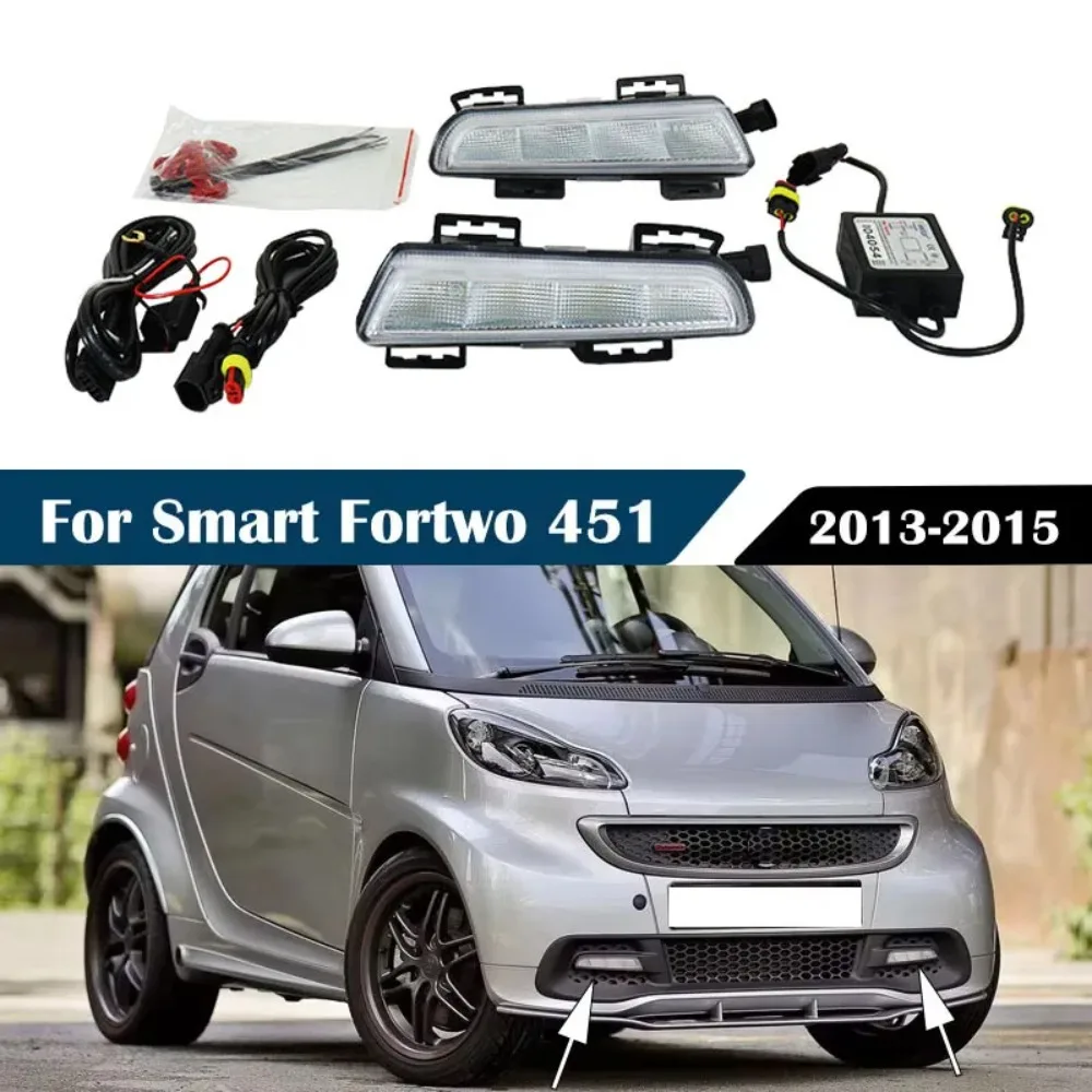 Car DRL Daytime Running Light Fog Lamp Set  For Smart Fortwo 451 2013 2014 2015 LED Car Accessories A4519060351 A4519060451