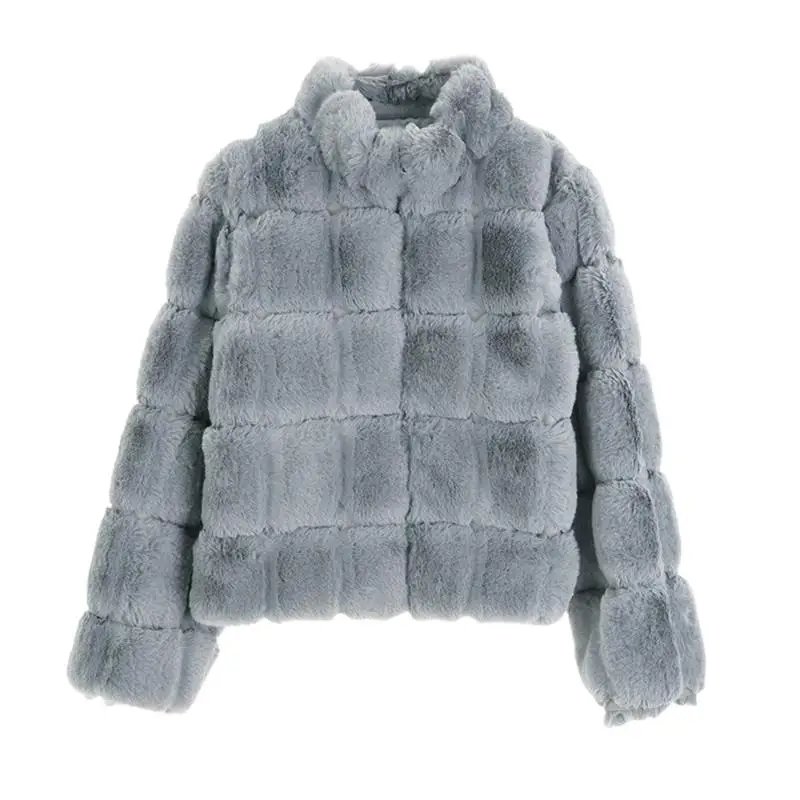2025 تقليد سترة فرو أرنب ريكس غير رسمية 2023 شتاء جديد 1201 #1