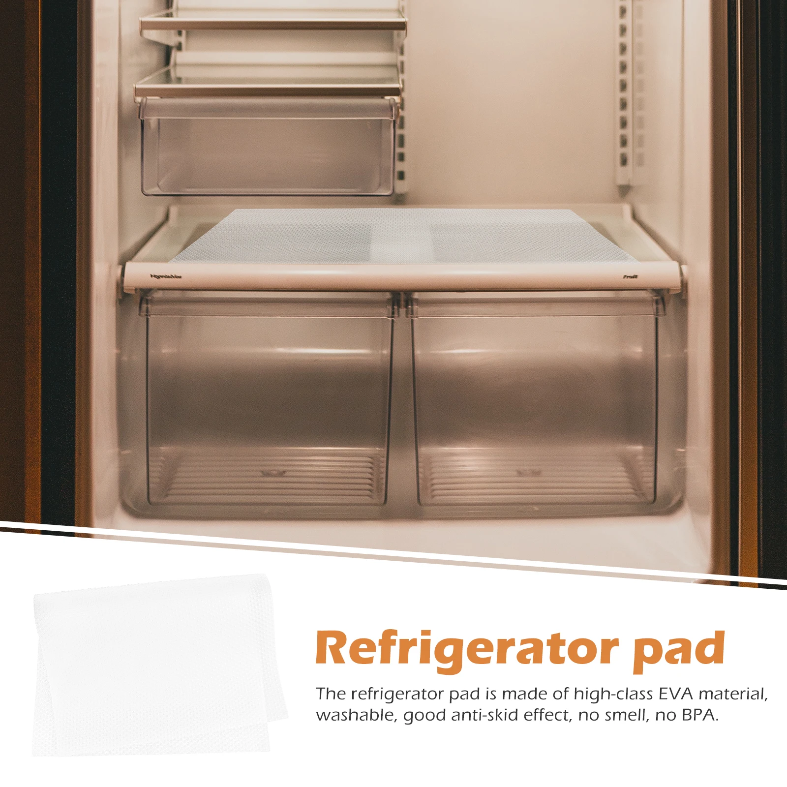 

9Pcs Refrigerator Shelf Liners Eva Non-Slip Cushioning Mats Kitchen Cabinet Drawer Shelf Pads Protector Anti-Bacterial