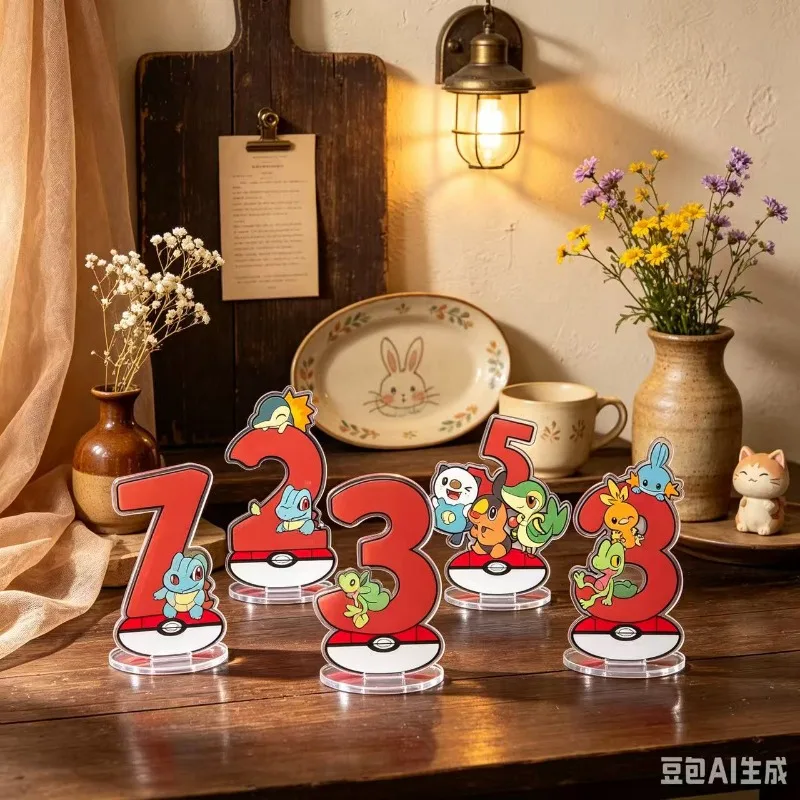 Standing Sign for  Squirtle Bulbasaur Charmander Turtwig Acrylic Desktop Stand Decorating Self Made Collection Toy Fans Gift