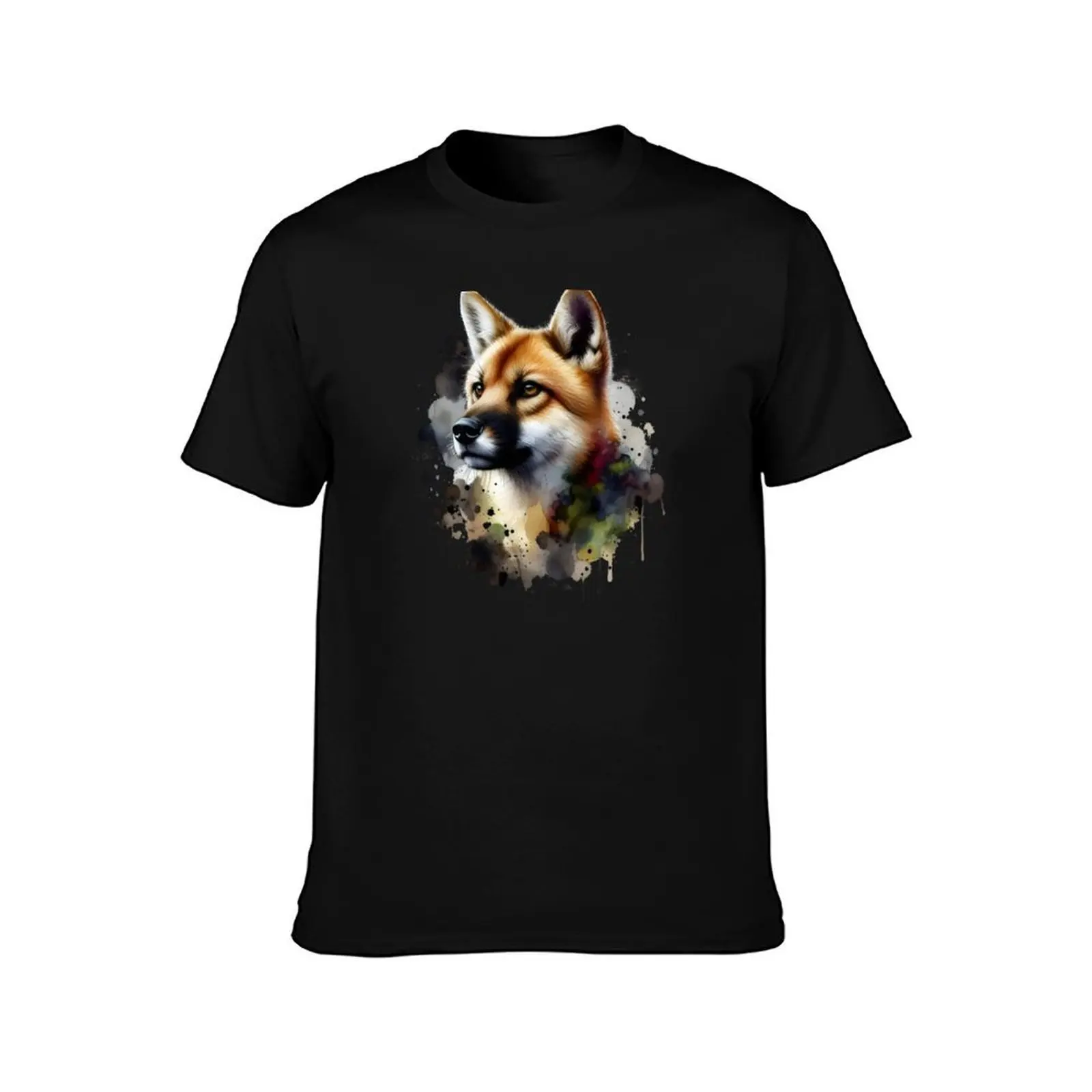Dingo T-Shirt, Summer Casual Cotton Tee, Oversized Streetwear Tops, Vintage Graphic Print, Loose Fit Short Sleeve, 100% Cotton