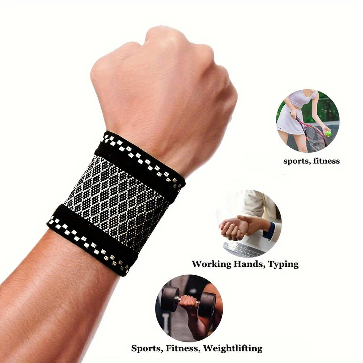 Copper ion sports wrist guard, protect wrist, suitable for learning office tennis fitness housework